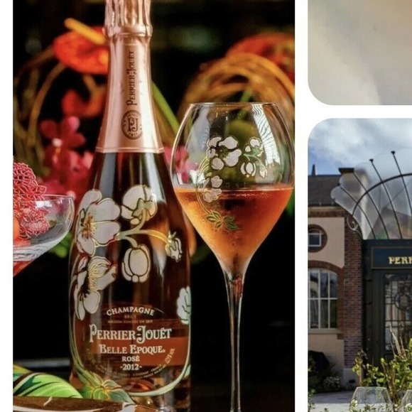 Perrier Jouet Verre Belle Epoque Hand Painted Animone Grand Champagne 6pc Set - Picture 10 of 11